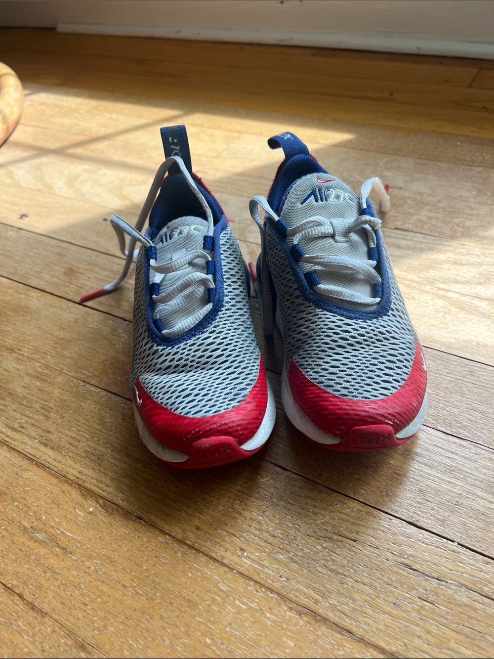 Nike Kids Grey, Red & Blue Lightweight Sneakers